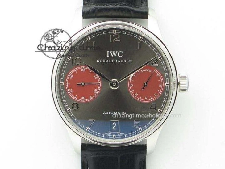 MIROTIME 0404 Portuguese Real PR IW500127 RG ZF 1:1 Best Edition Grey Red Dial On Brown Leather Strap A52010 V AllSeason 7331